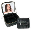 Maleta Bolsa Make Acessórios Espelho Led Porta Pincel Preto