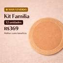 Jogo Americano Artesanal Redondo 38cm – Linho e Rattan | Zanor