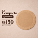 Jogo Americano Artesanal Redondo 38cm – Linho e Rattan | Zanor