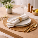 Jogo Americano Redondo e Oval de Mesa Artesanal em Rattan para Mesa Posta | Toscana