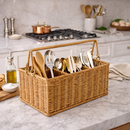 Porta Talheres de Mesa com Divisórias para Cozinha Estilo Rattan | Firenze