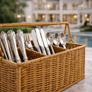 Porta Talheres de Mesa com Divisórias para Cozinha Estilo Rattan | Firenze