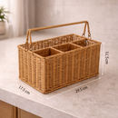 Porta Talheres de Mesa com Divisórias para Cozinha Estilo Rattan | Firenze
