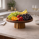 Boleira de Madeira Alta para Bolo e Frutas Decorativa | Monaco