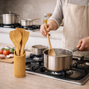 Utensílios de Cozinha em Bambu com Suporte (4 Peças) | Ubud